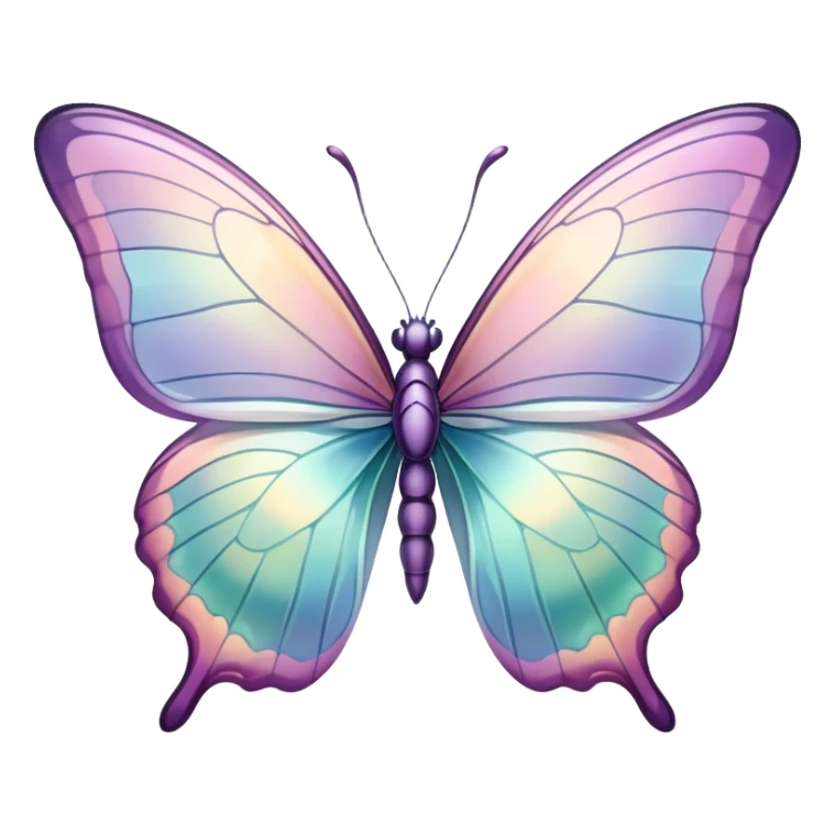Pastel iridescent glass butterfly sticker