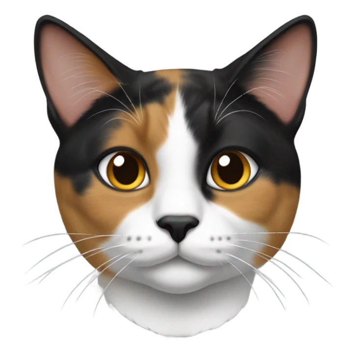 Calico cat with black nose sticker