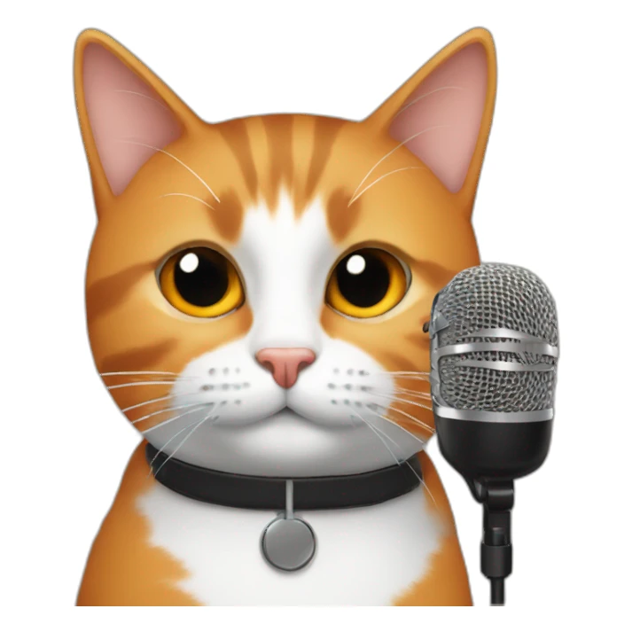 Microphone with Black and orange cat sticker