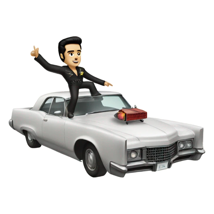 Elvis flying a car sticker