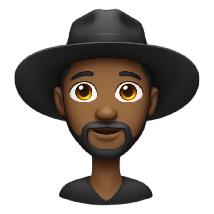 black man with wide-brimmed black hat beard sticker