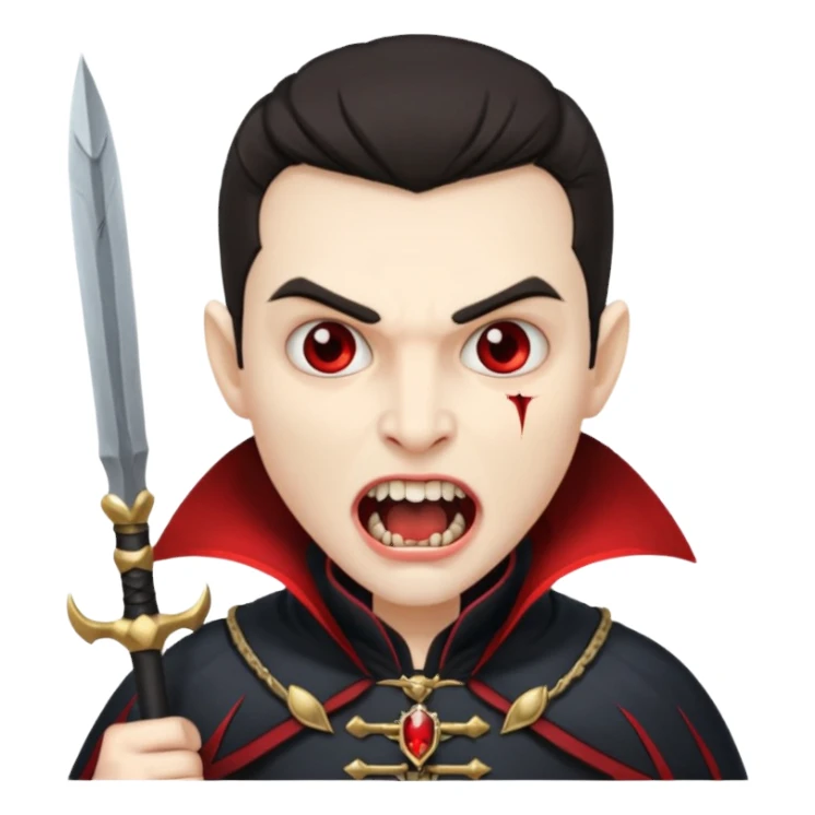 vampire guard with spear open mouth sticker