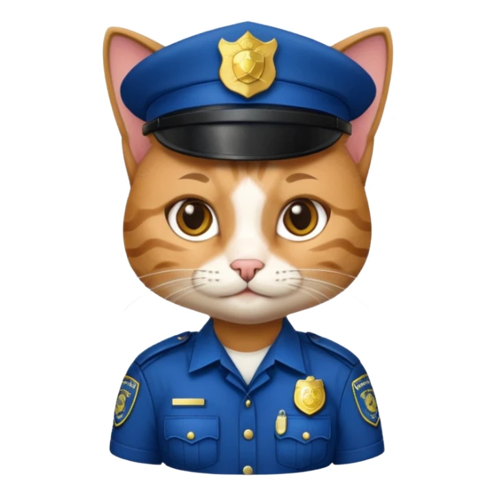 cat police officer sticker
