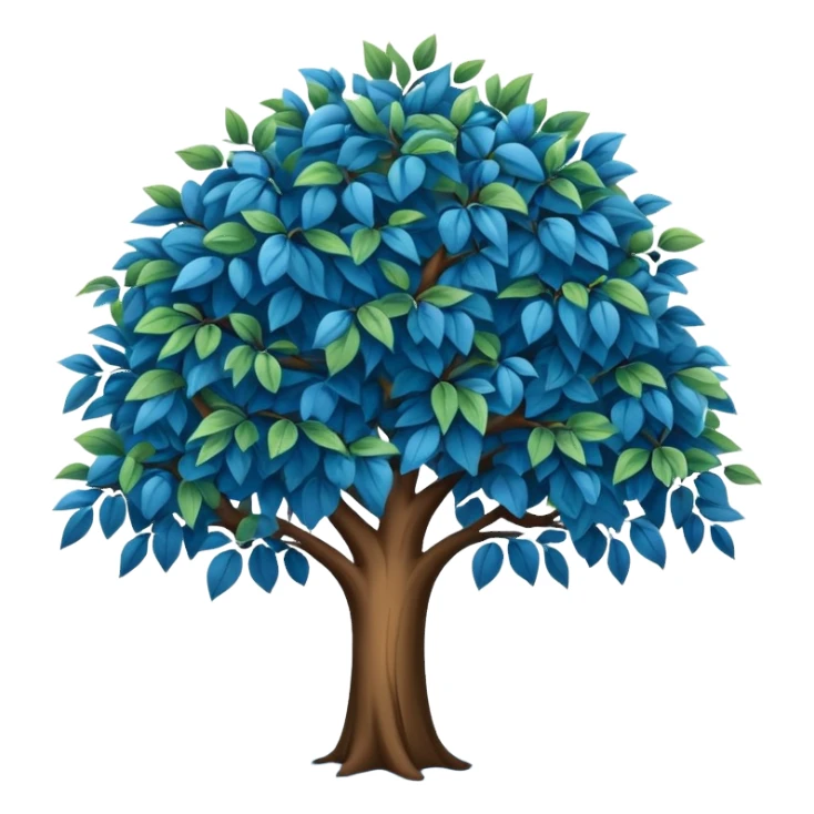 arbol con hojas azules sticker