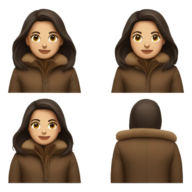 Brunette with a brown winter coat  sticker