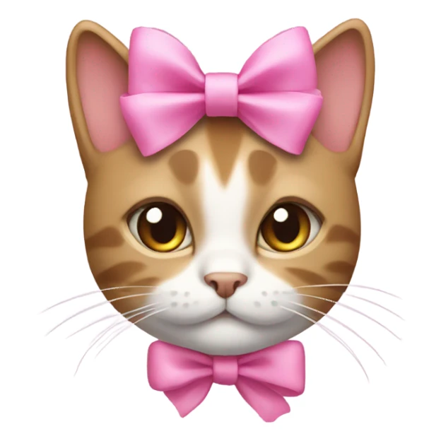 cat with a pink bow sticker