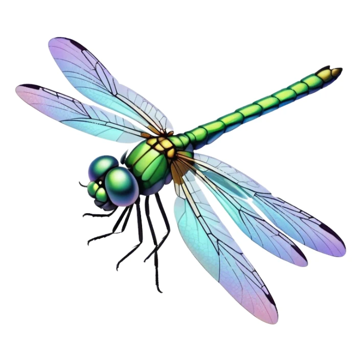 A dragonfly flies over the field. sticker