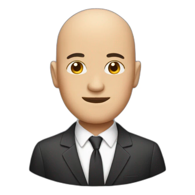 Bald head with suit sticker
