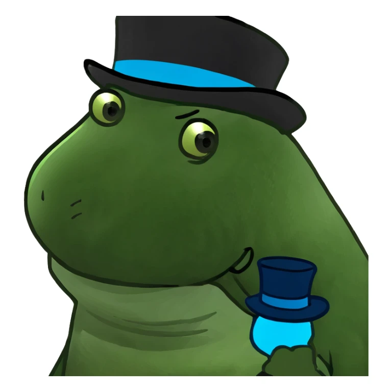 Hippo with a top hat sticker