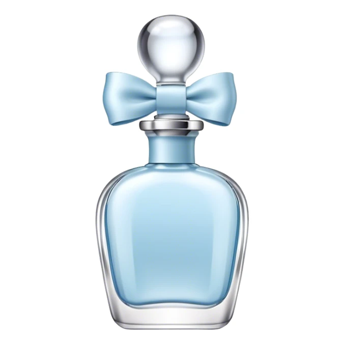 Light pale blue bow perfume bottle sticker