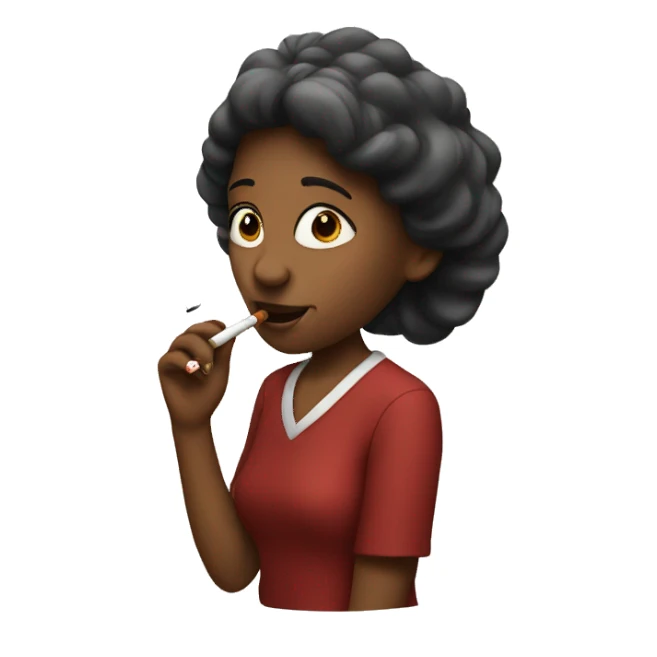 Girl smoking a pipe sticker