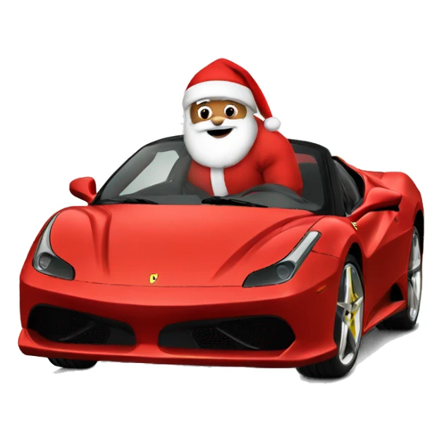 Santa in a Ferrari  sticker