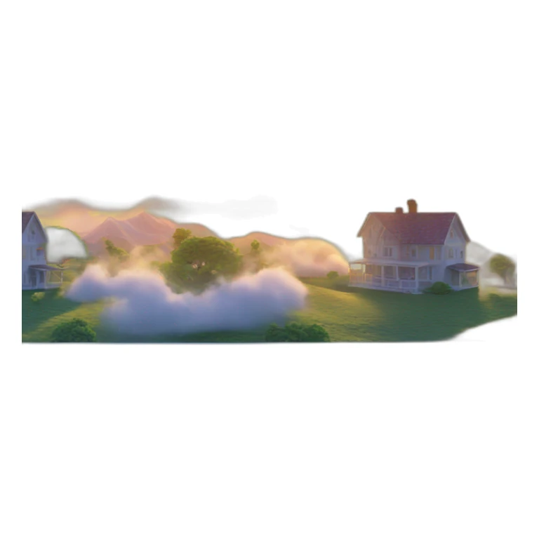 a beautiful home, sun, clouds, 4k sticker