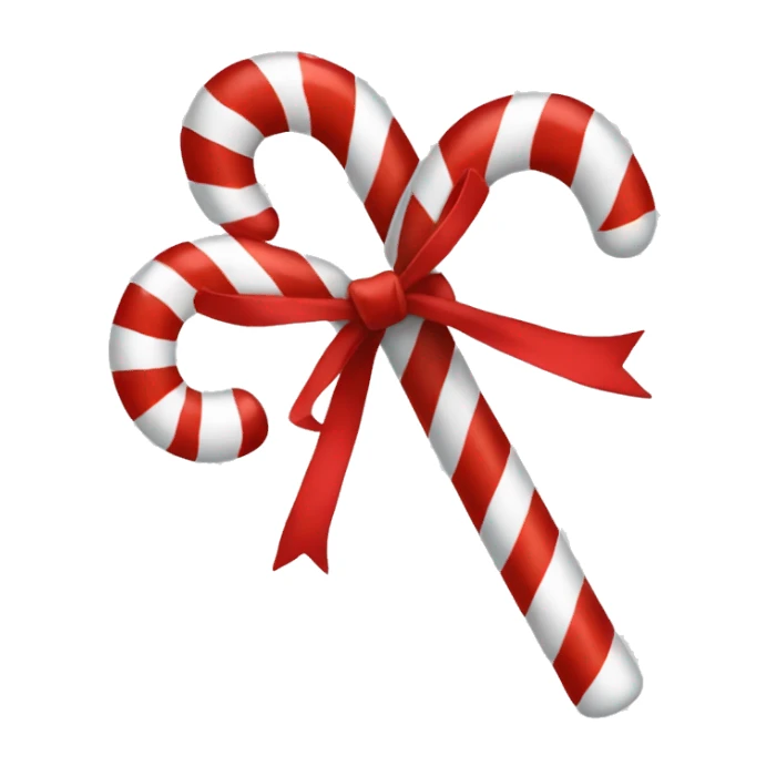 Candy cane bow sticker