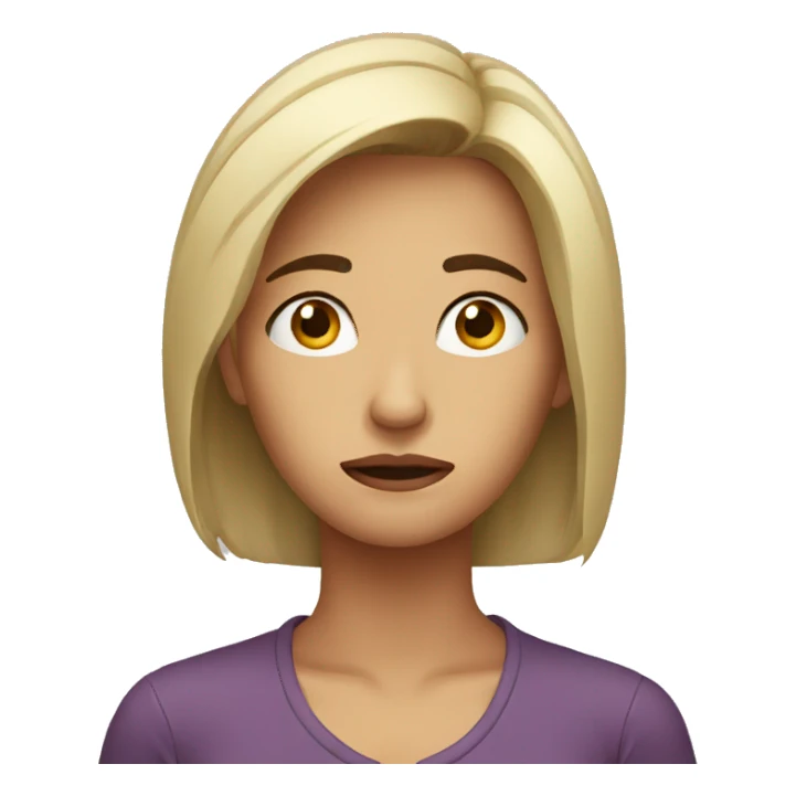 worried woman sticker