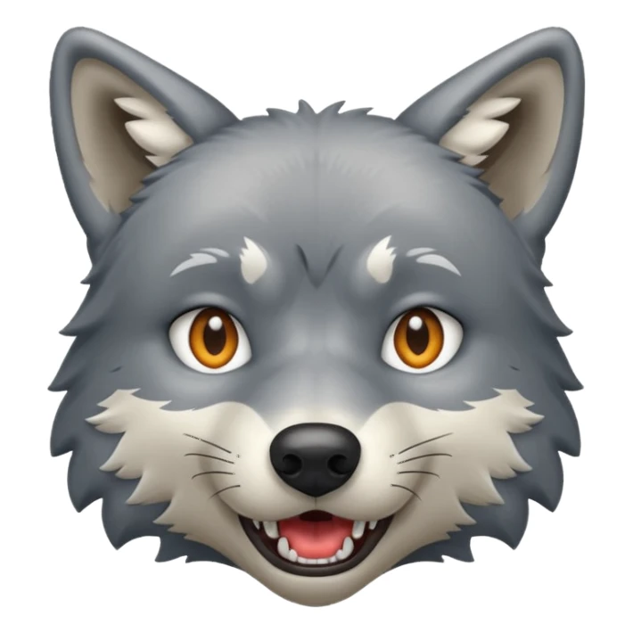 Grey wolf drooling looking at something he sees sticker