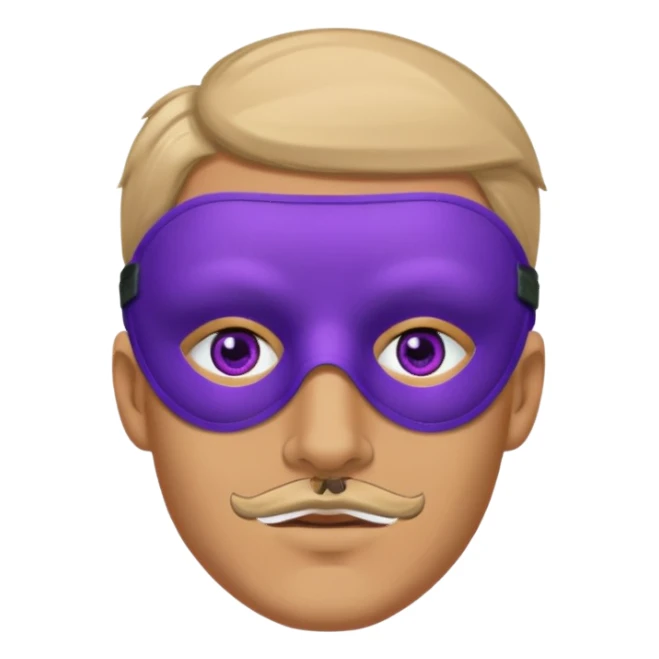 man with purple eye mask sticker