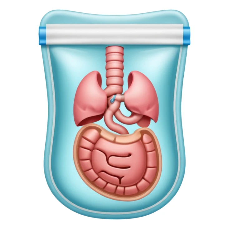 an ostomy bag for a artificial intestine sticker