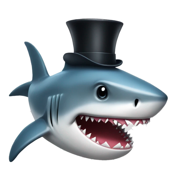 shark having tophat sticker