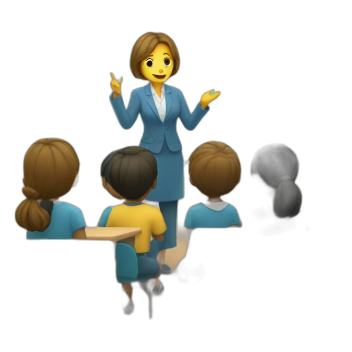 animal teacher giving lesson to students sticker