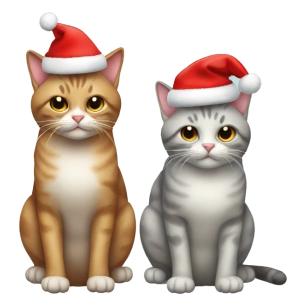 Two cats with a christmas Head  sticker