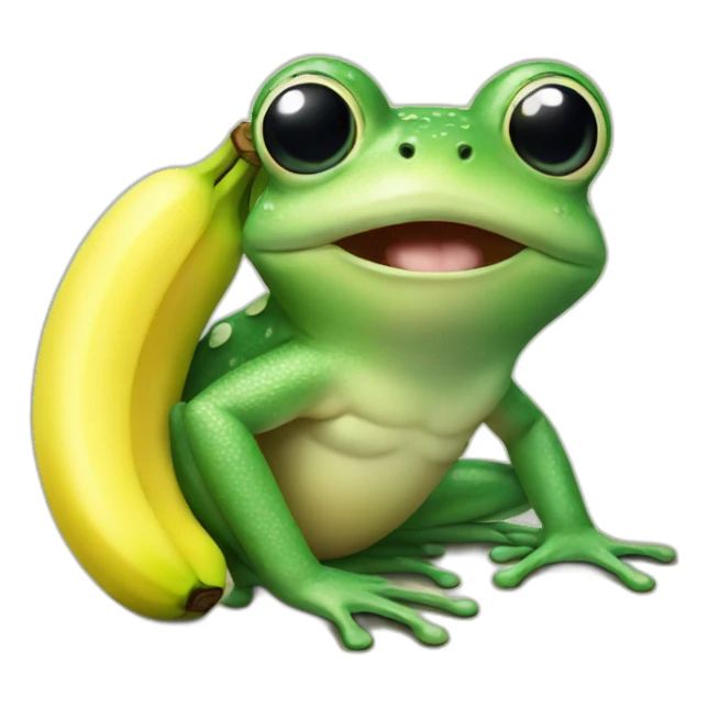 frog with banana sticker
