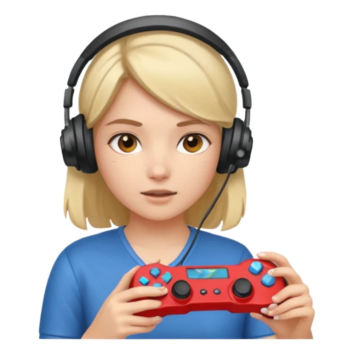 Girl playing game sticker