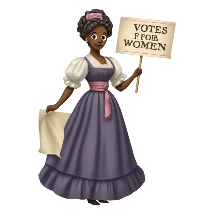 a XIXth century sufragette sticker