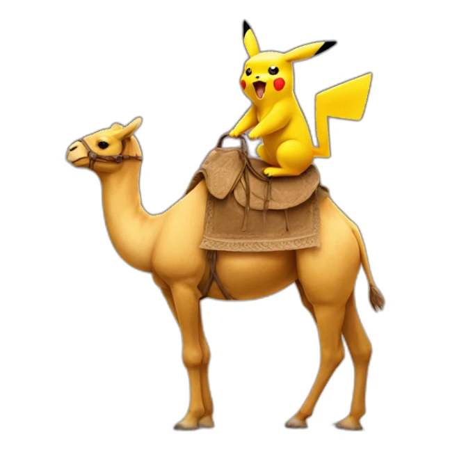 pikachu on a camel sticker