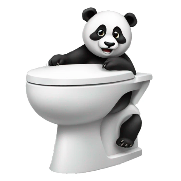 Panda on toilet sticker