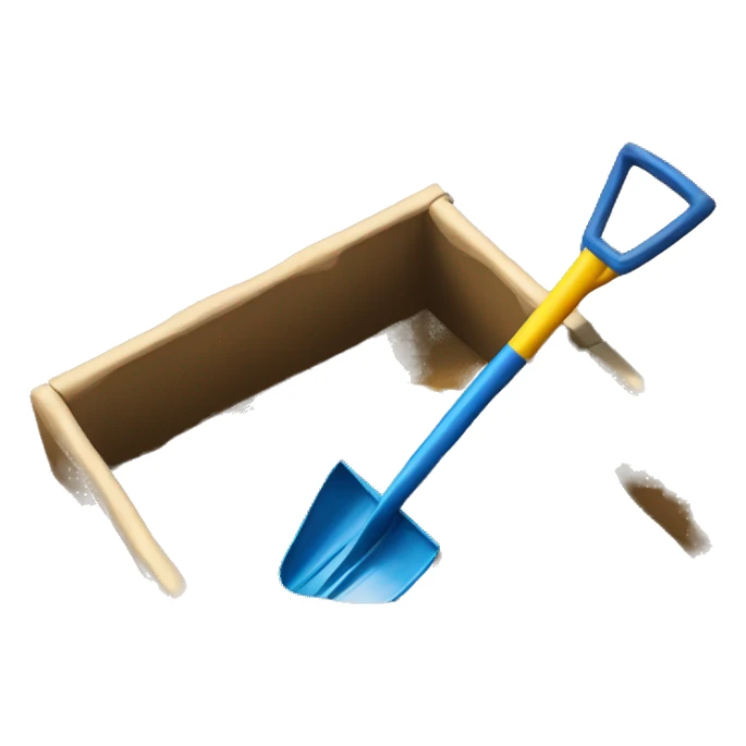 sandbox with Plastic t oy shovel sticker