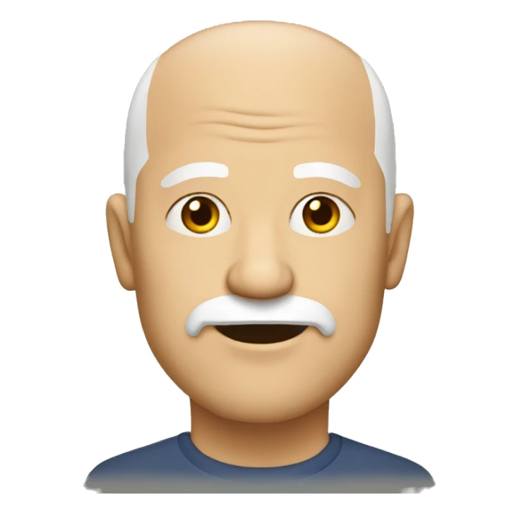 Old bald man with a white goatee sticker