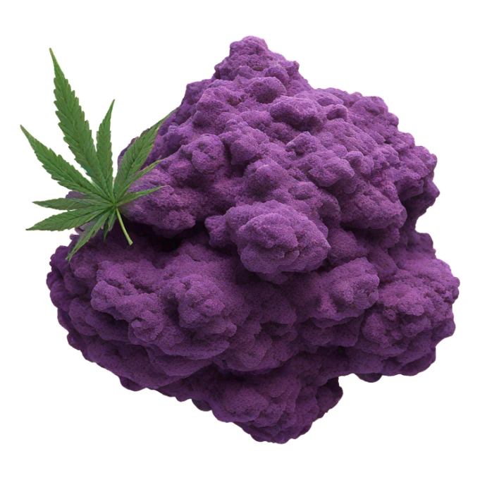 Red and purple cbd nug sticker