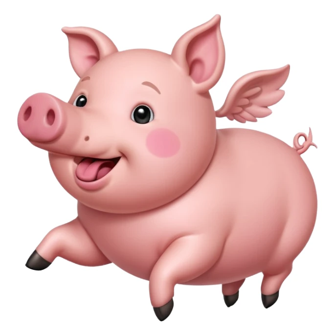 pig flying Through air sticker