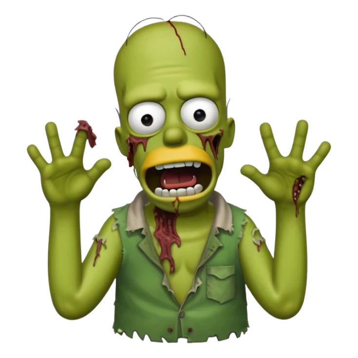Homer Simpson zombie sticker
