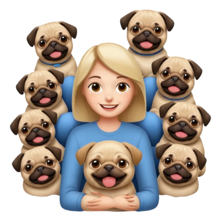 Good morning with pugs sticker