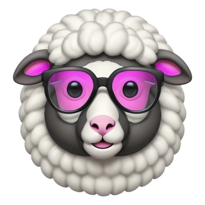 cyber sheep with cool electro glasses sticker