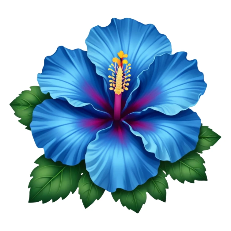Blue hibiscus flower sticker