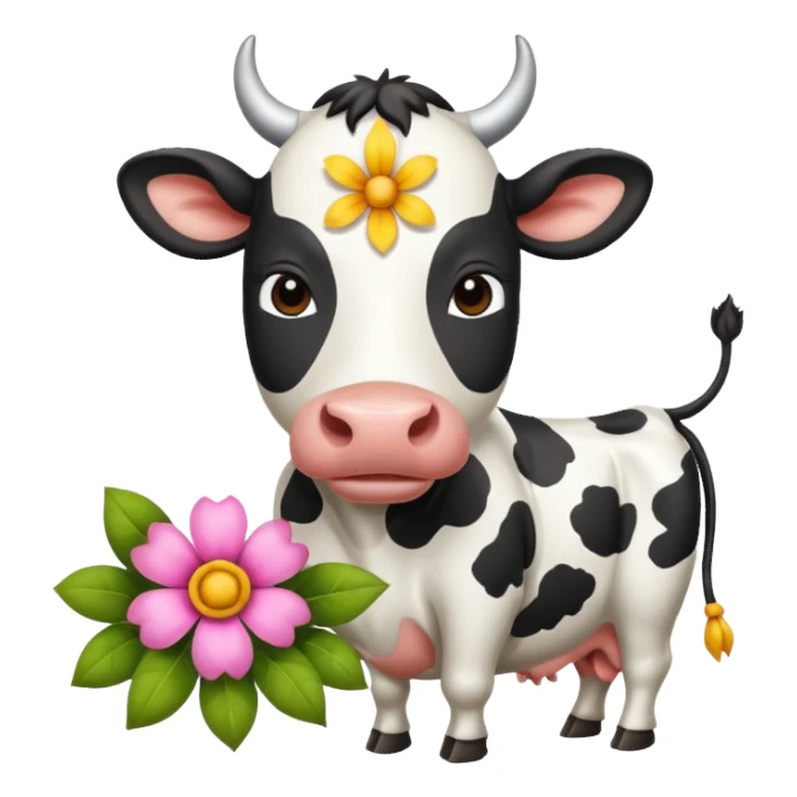 flower + Indian cow sticker