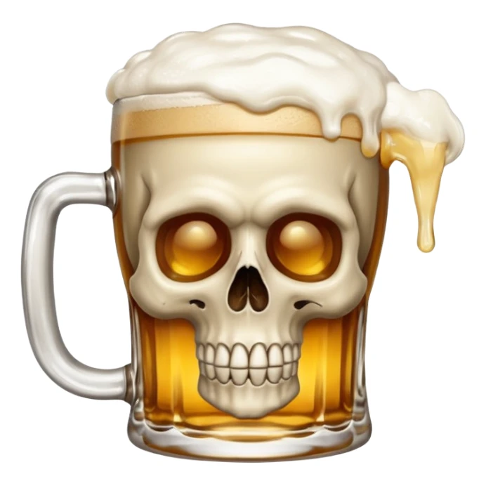 skull drinking beer sticker