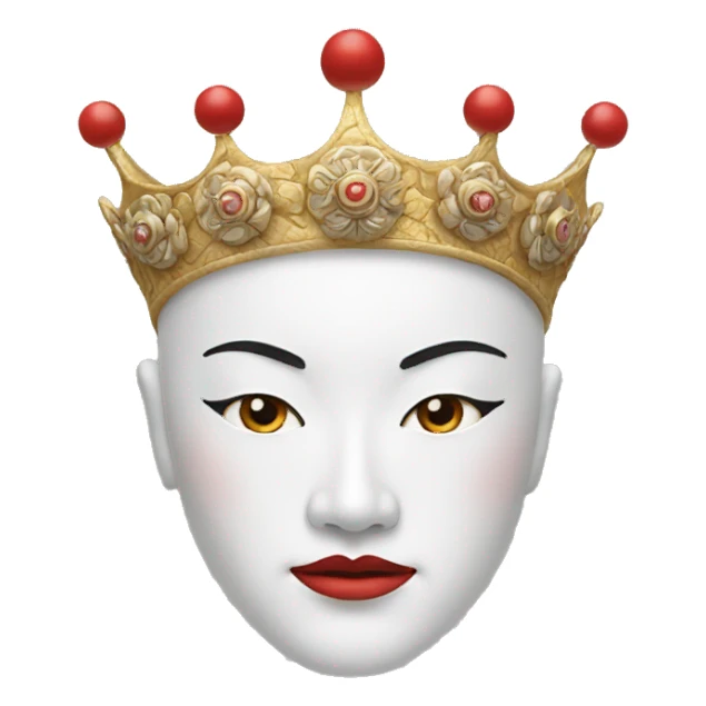 White Peking Opera Head Crown sticker