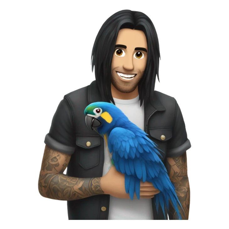 Ronnie Radke with blue macaw daisy sticker
