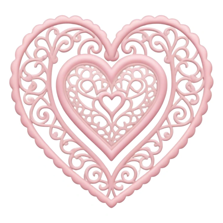 Pastel lace heart sticker
