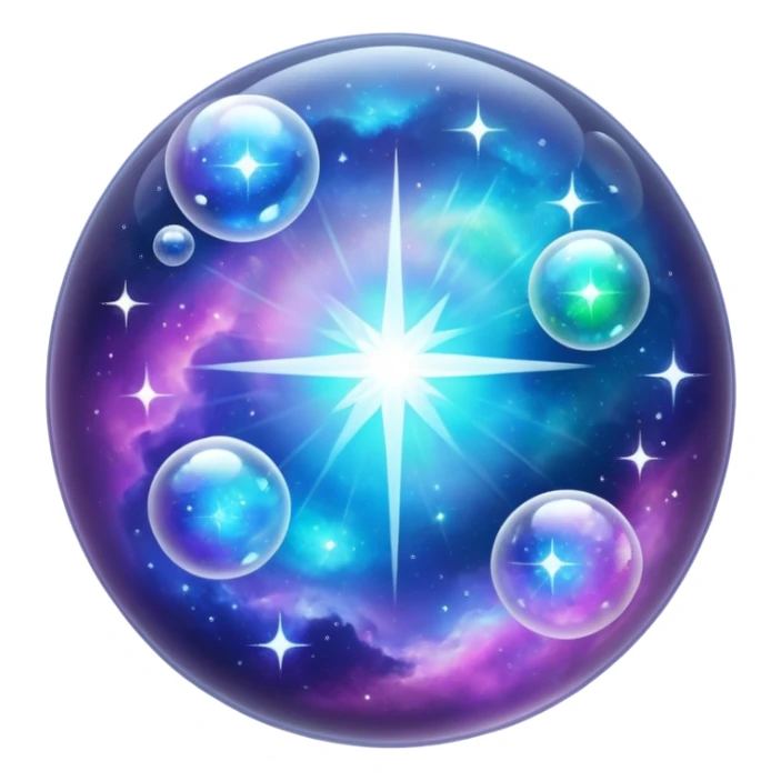 white sparkling shiny bubble nebula crystal sticker