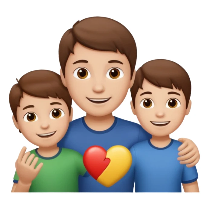 Boy with 2 kids sticker