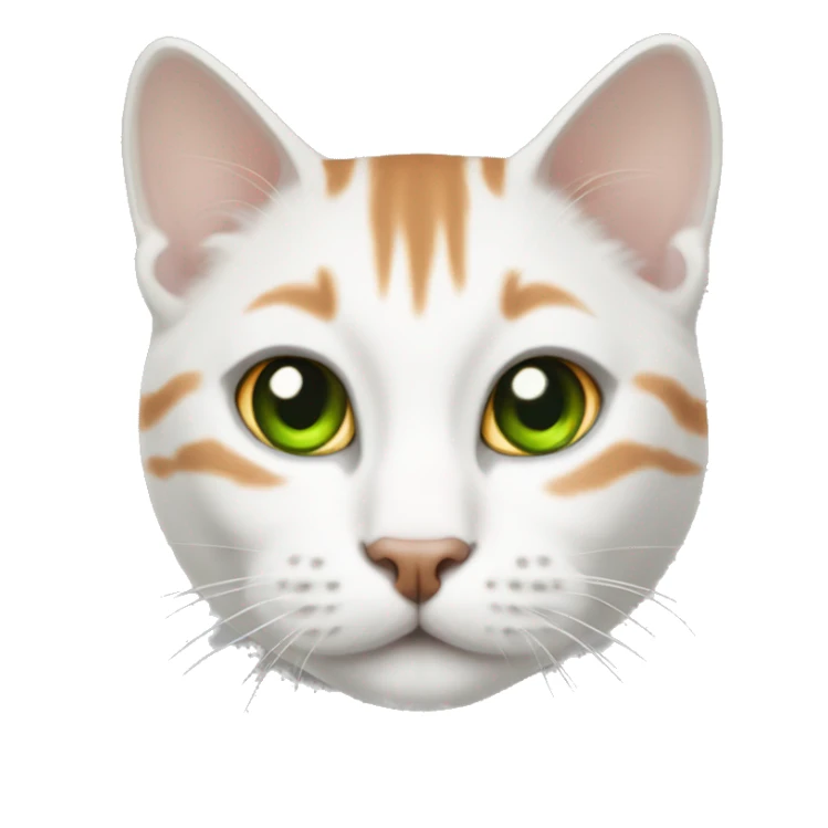 white tabby with orange mostly white with green eyes  sticker
