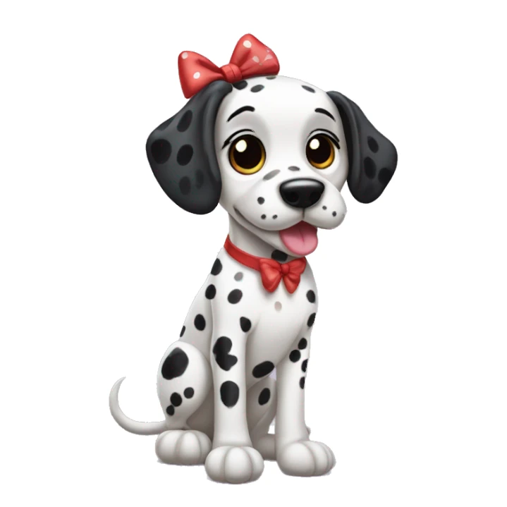 dalmation girl doggie with a bow sticker
