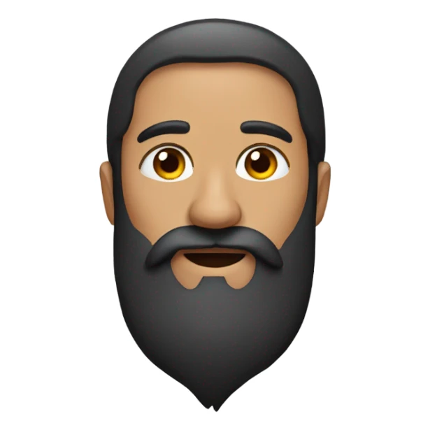 long black beard sticker