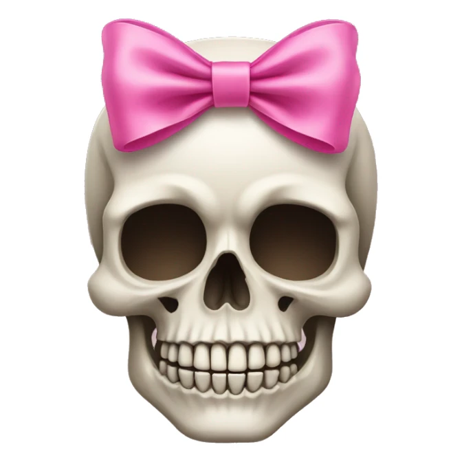 Skull with a pink bow sticker