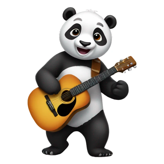 Panda with Guitar sticker